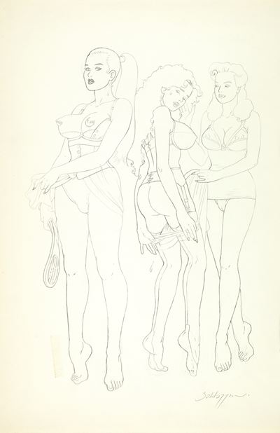 L’educazione di Angela (disegno preparatorio), matita su cartoncino