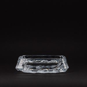 Grande centrotavola in cristallo, modello "Iceberg", Daume France, anni '70 del Novecento