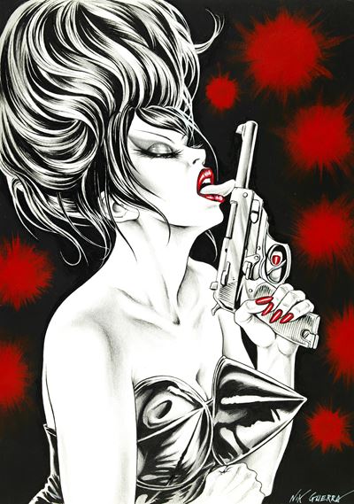 Magenta - Lick (tecnica mista su cartoncino), 2013