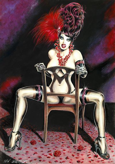 Magenta - Sitting Erotically, tecnica mista su cartoncino (2020)