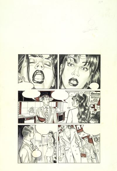 La cliente, tecnica mista su cartoncino (anni 90)