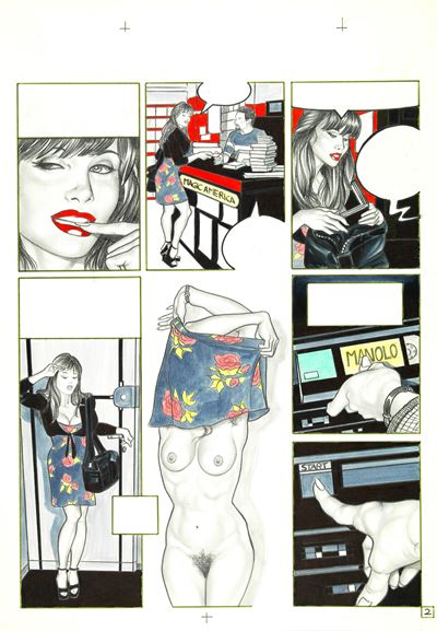 La bella e la star di X — tecnica mista su cartoncino, anni ’90