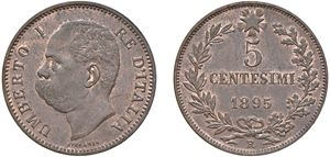 UMBERTO I (1878-1900) - 5 cents 1895, Rome.