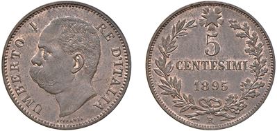 Filippo Speranza (incisore), Umberto I — 5 centesimi 1895, Roma (rame)