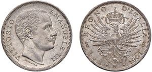 VITTORIO EMANUELE III (1900-1943) - Lira 1901, "Aquila sabauda", Roma.