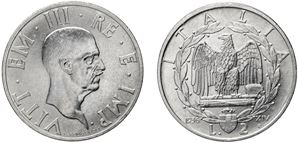 VITTORIO EMANUELE III (1900-1943) - 2 Lire 1936, "Impero", Roma.
