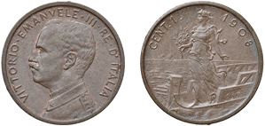 VITTORIO EMANUELE III (1900 - 1943) - Centesimo 1908, Roma.