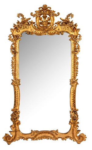 Grande specchiera in stile rococ&ograve;, fine secolo XIX
