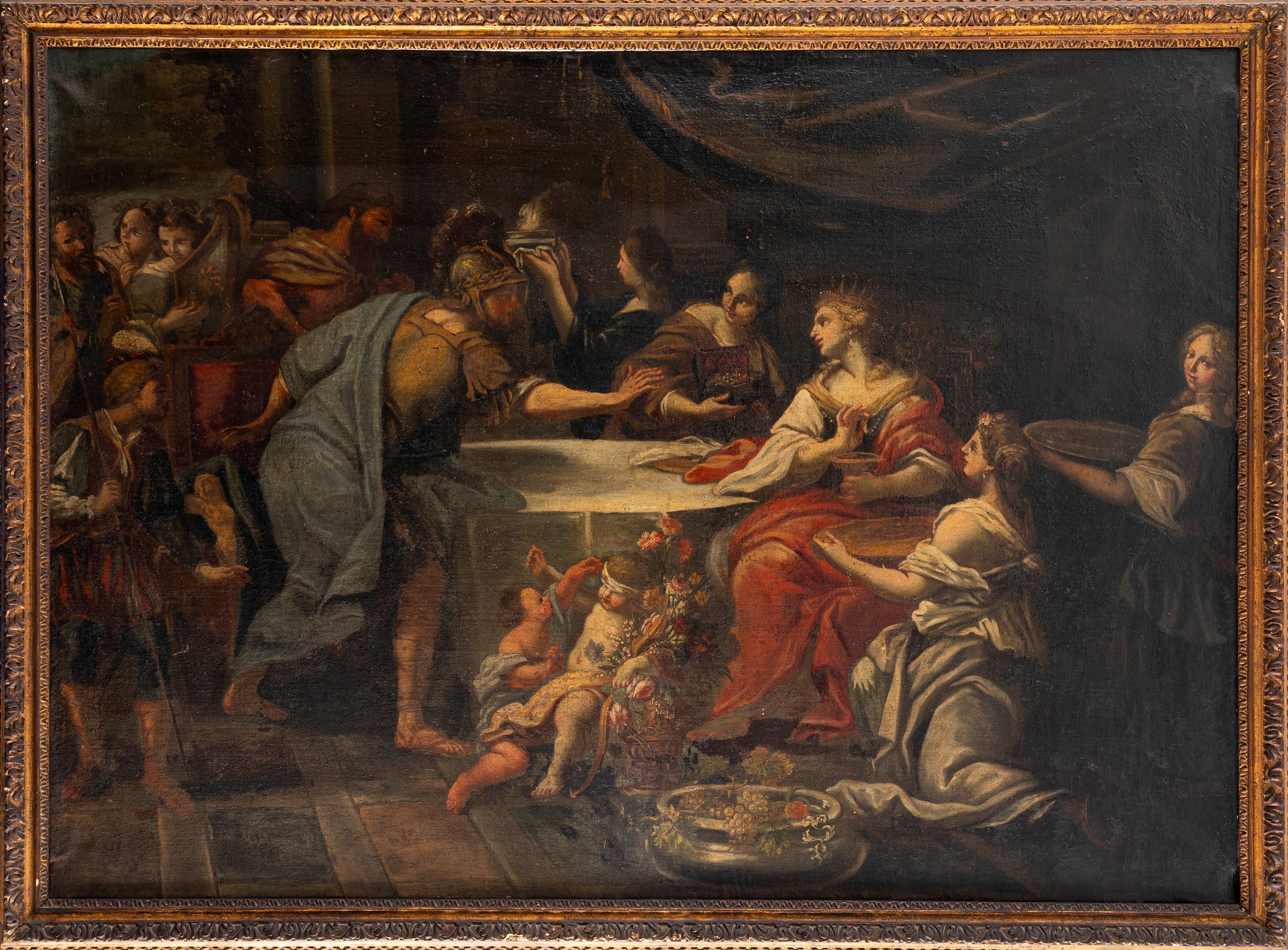 Scuola Dell'italia Centrale, Secolo XVIII - Il banchetto di Cleopatra, olio su tela
