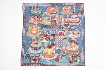 Foulard “Cakes 90” in seta multicolor