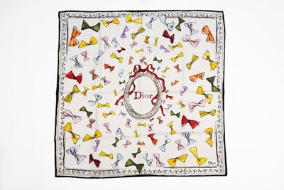 Foulard “Bows Dioriviera 90” in seta con motivo fiocchi