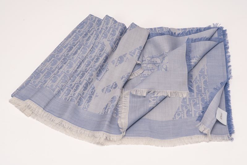 Christian Dior - Scialle Dior Oblique in misto cotone e cachemire
