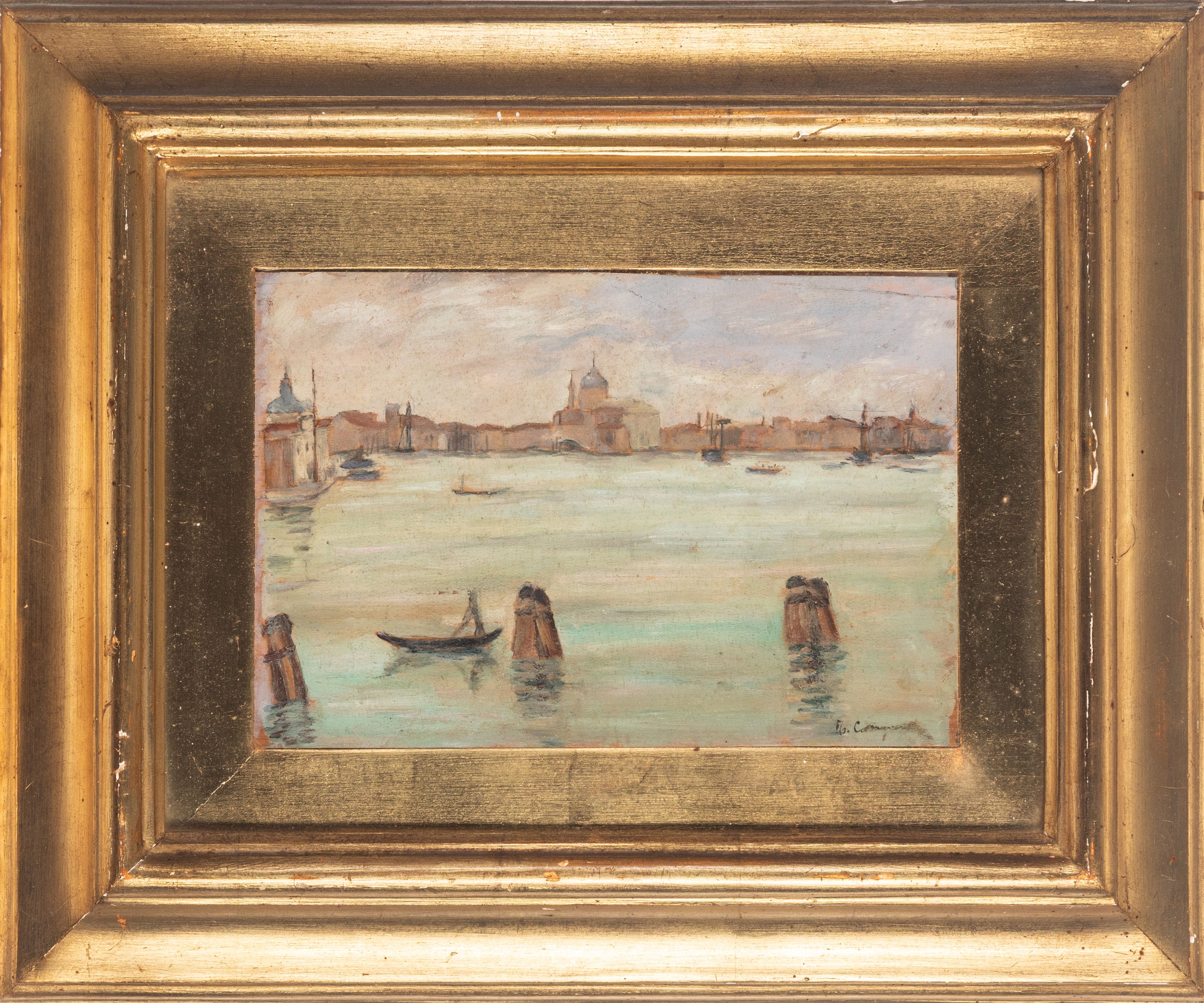Scuola del Secolo XX - Veduta di Venezia, olio su tavola