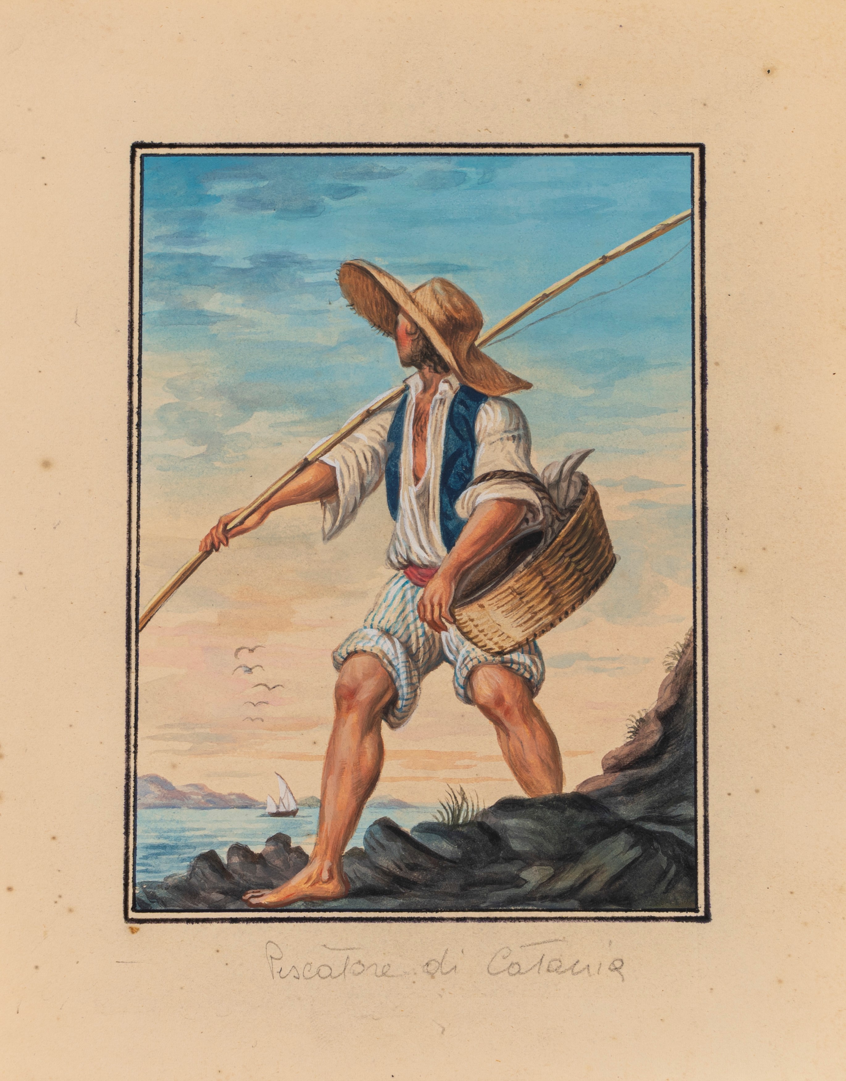 Scuola Siciliana, Fine XVIII - Inizi XIX Secolo - Costumi siciliani, serie di diciotto acquerelli...