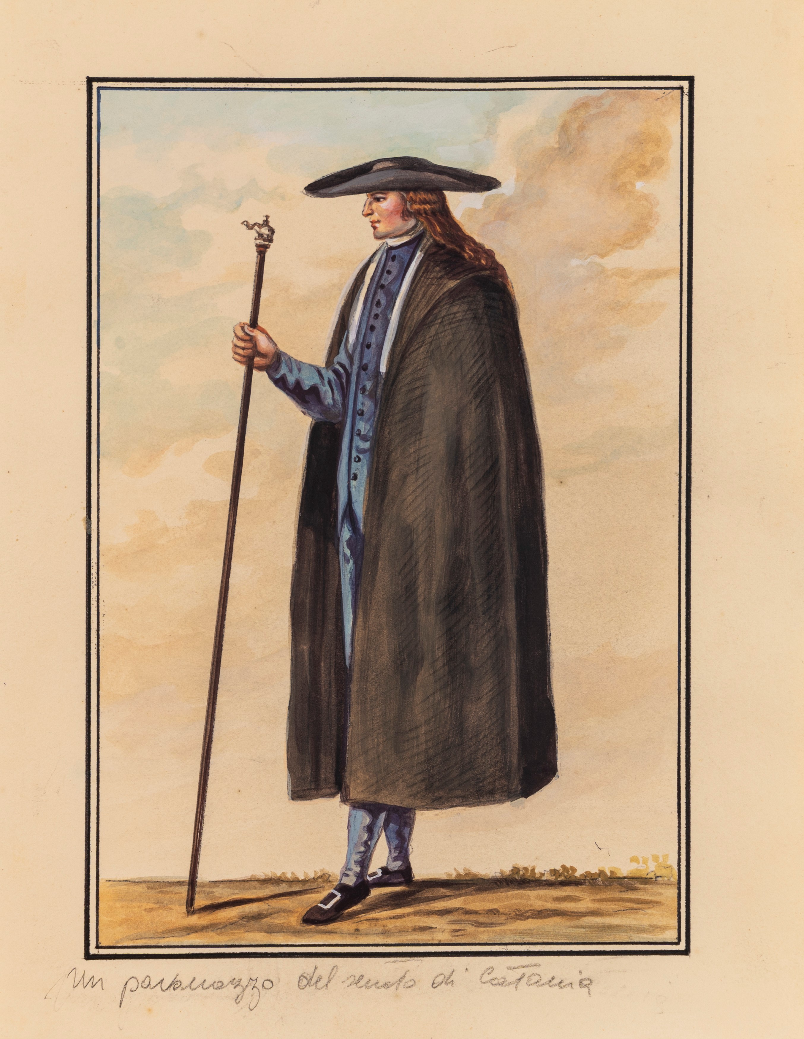 Scuola Siciliana, Fine XVIII - Inizi XIX Secolo - Costumi siciliani, serie di diciotto acquerelli...
