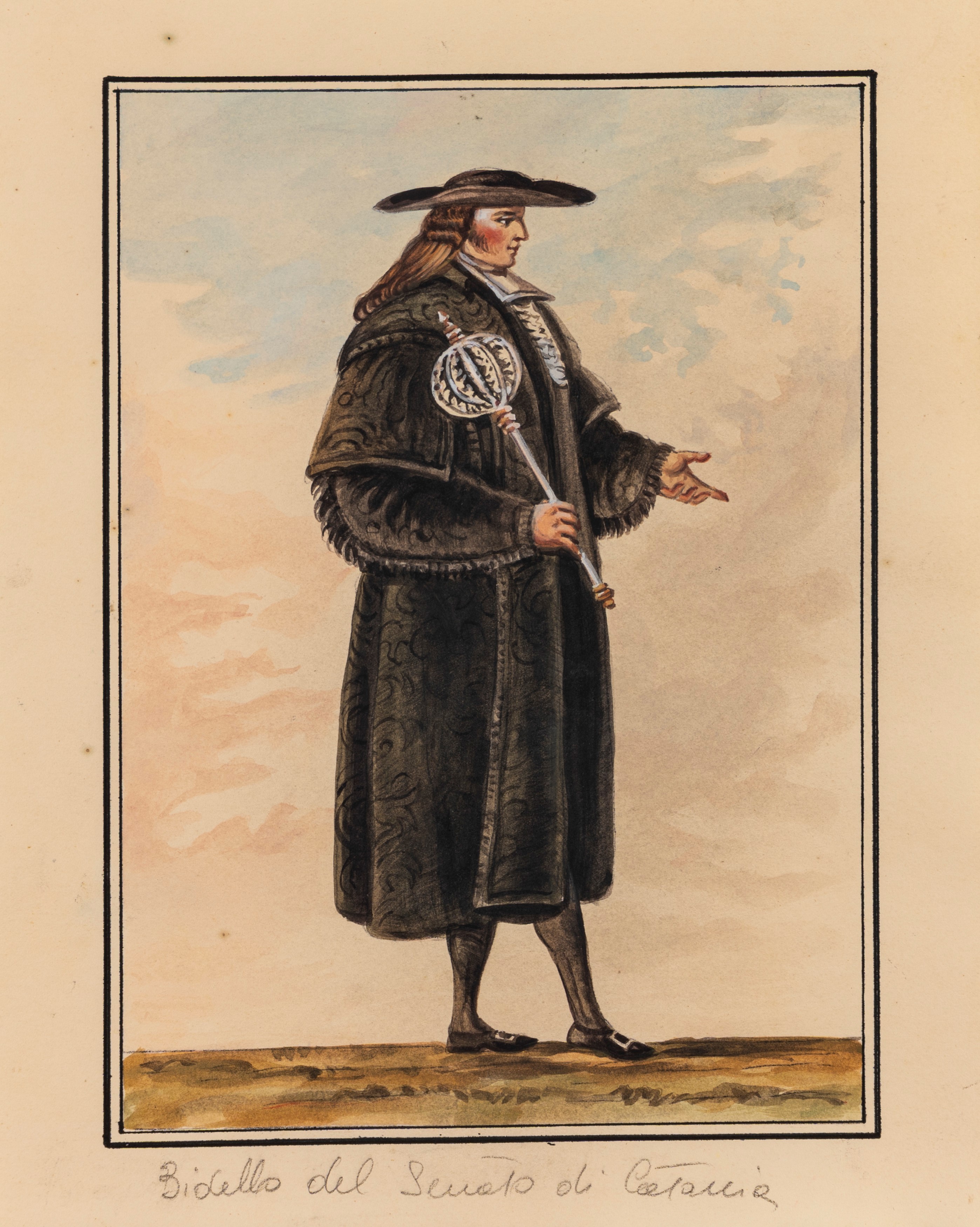 Scuola Siciliana, Fine XVIII - Inizi XIX Secolo - Costumi siciliani, serie di diciotto acquerelli...