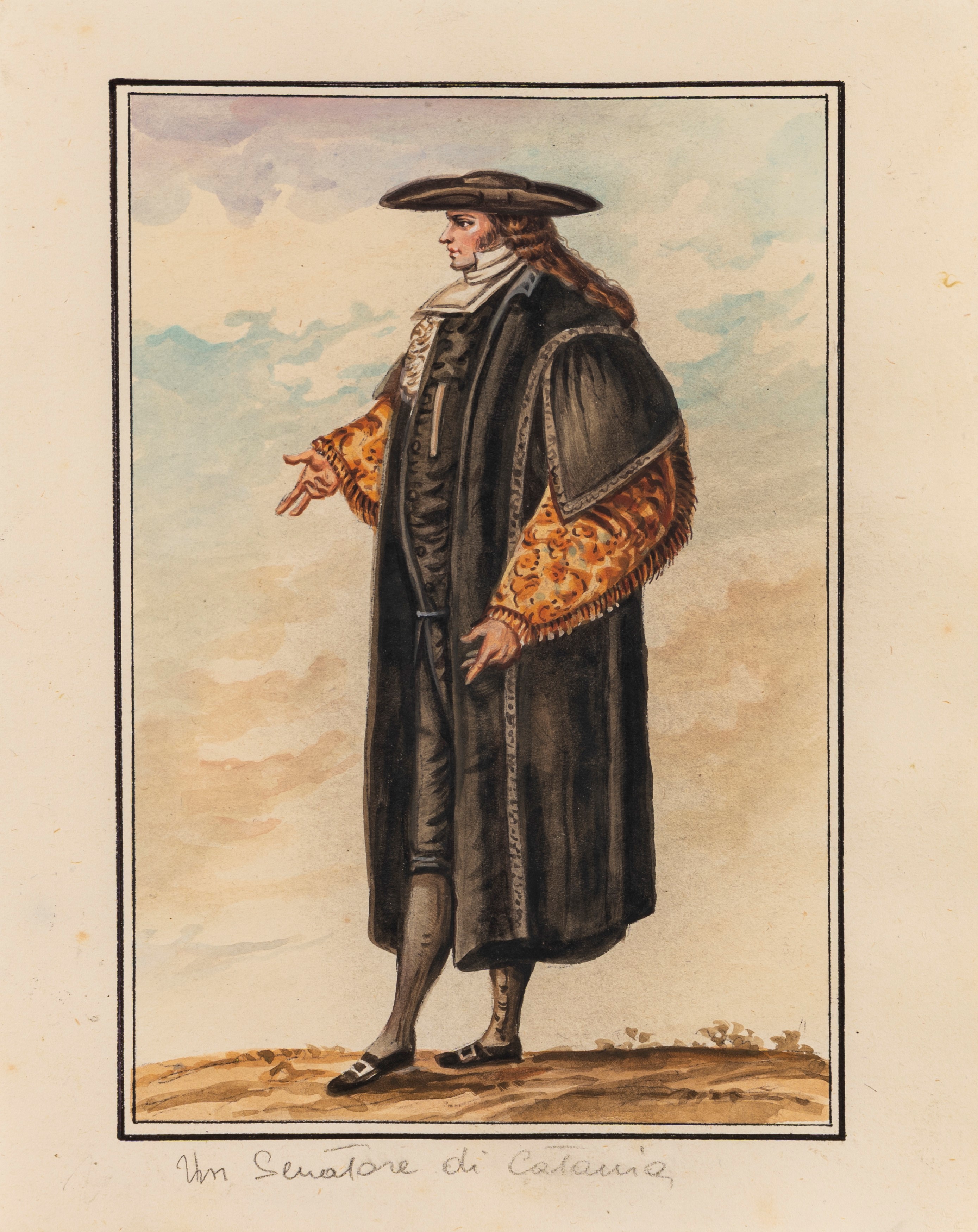 Scuola Siciliana, Fine XVIII - Inizi XIX Secolo - Costumi siciliani, serie di diciotto acquerelli...