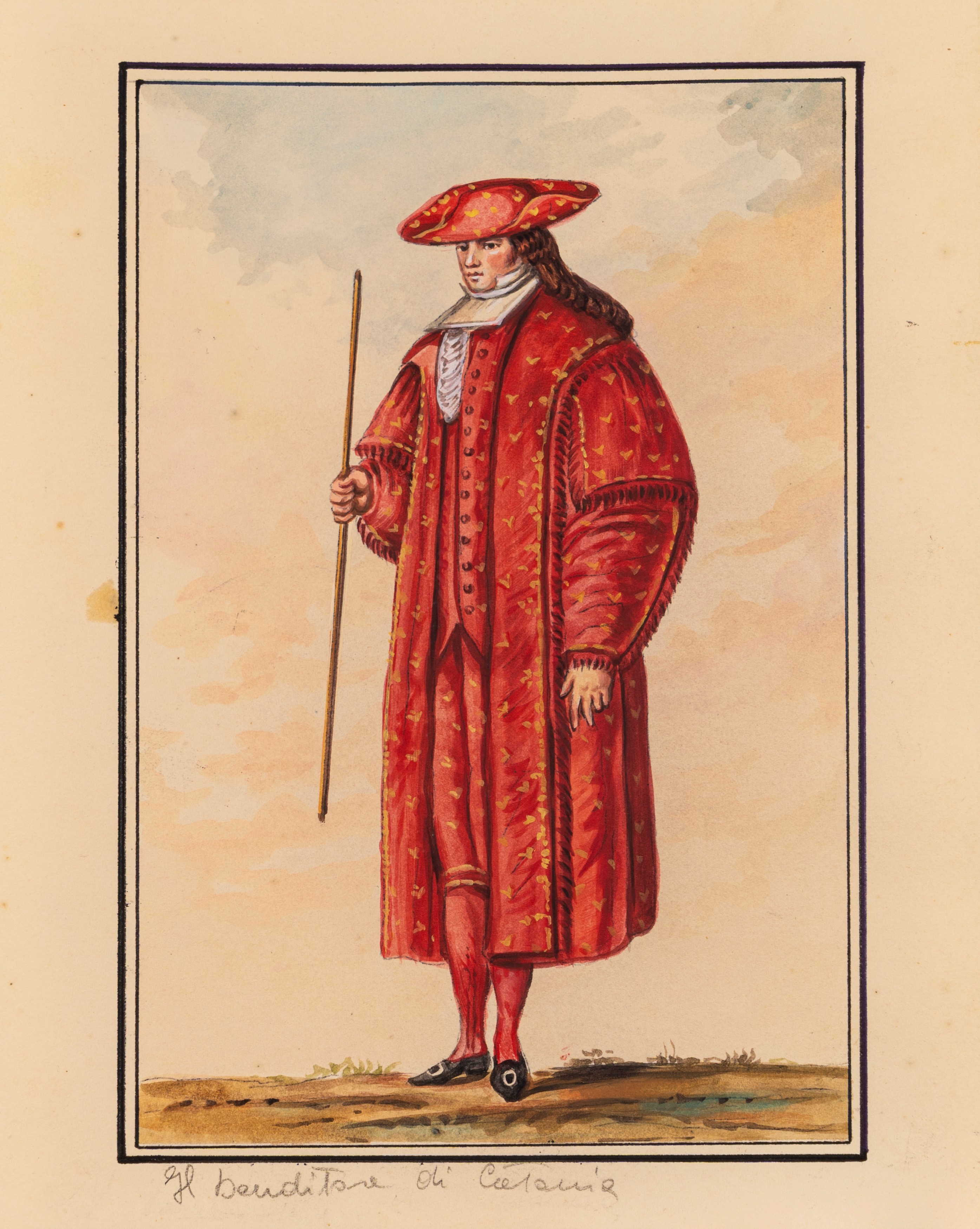 Scuola Siciliana, Fine XVIII - Inizi XIX Secolo - Costumi siciliani, serie di diciotto acquerelli...