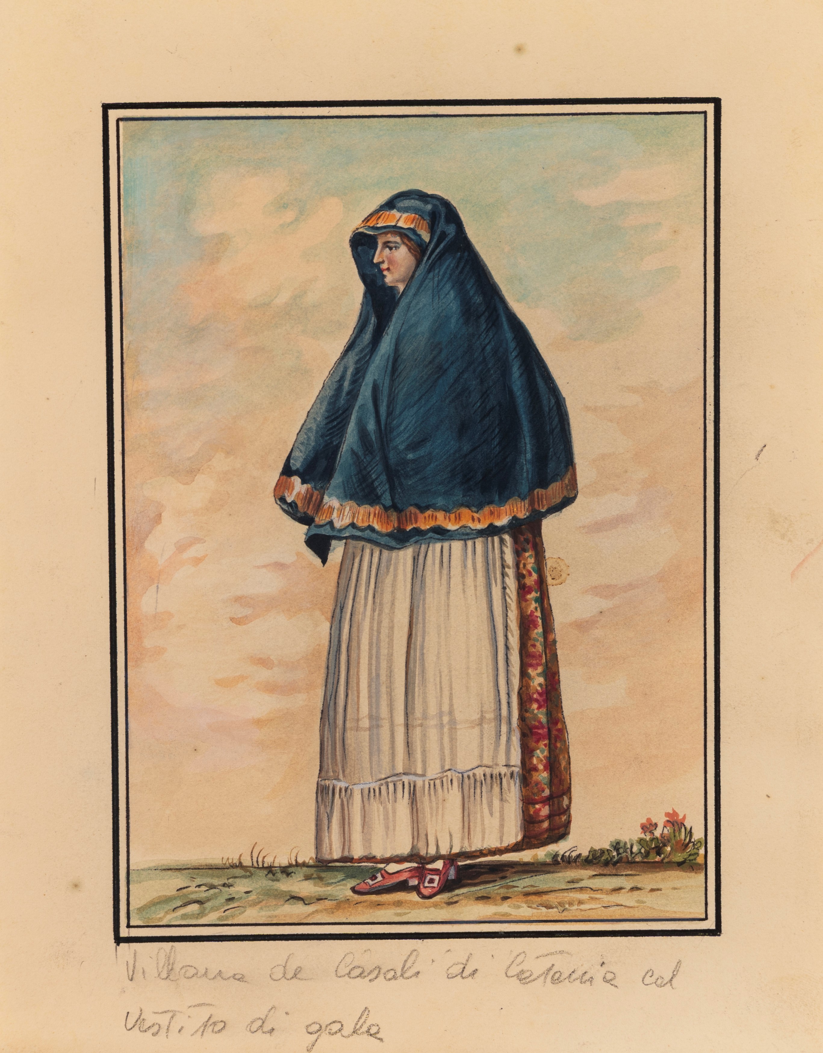 Scuola Siciliana, Fine XVIII - Inizi XIX Secolo - Costumi siciliani, serie di diciotto acquerelli...