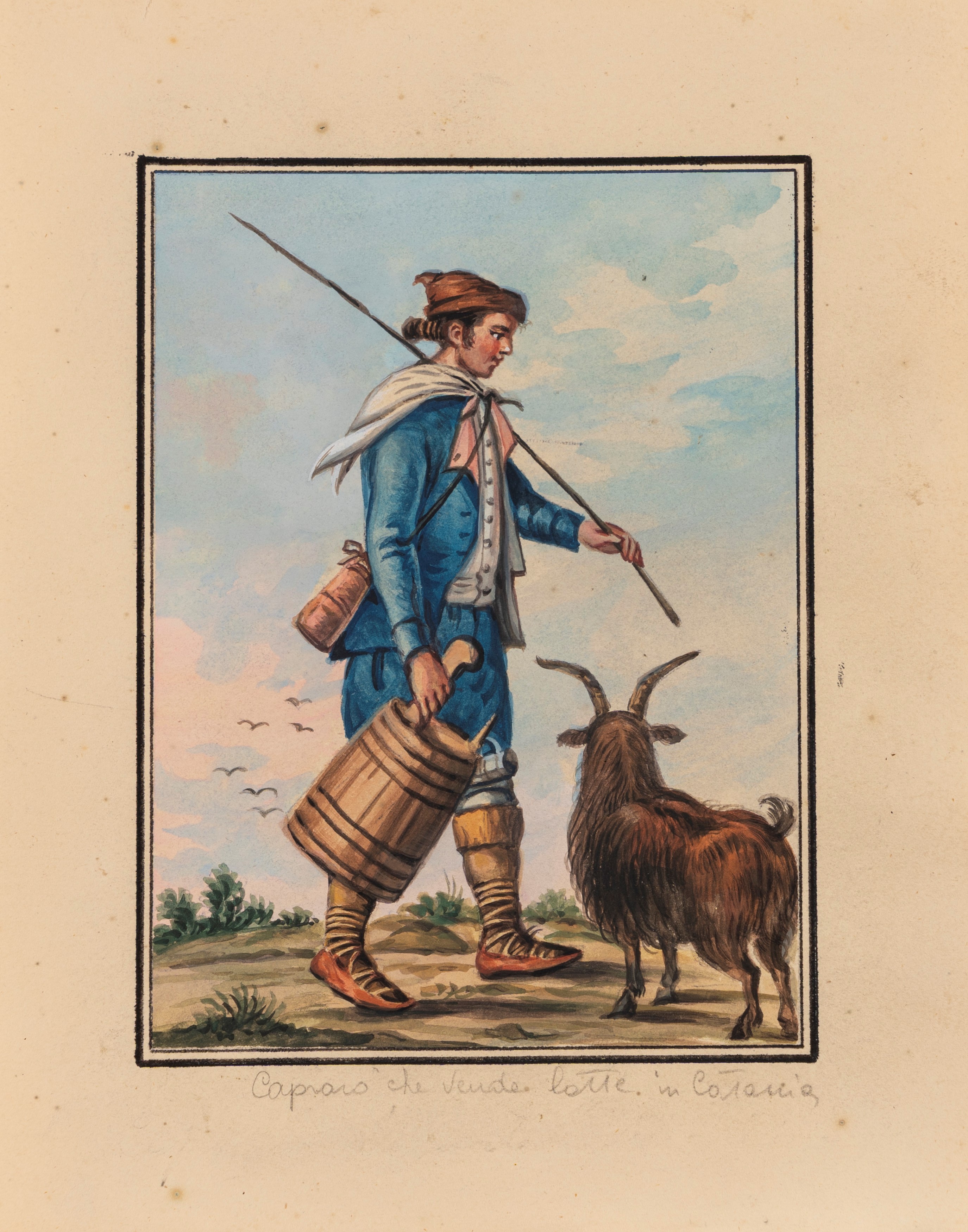 Scuola Siciliana, Fine XVIII - Inizi XIX Secolo - Costumi siciliani, serie di diciotto acquerelli...