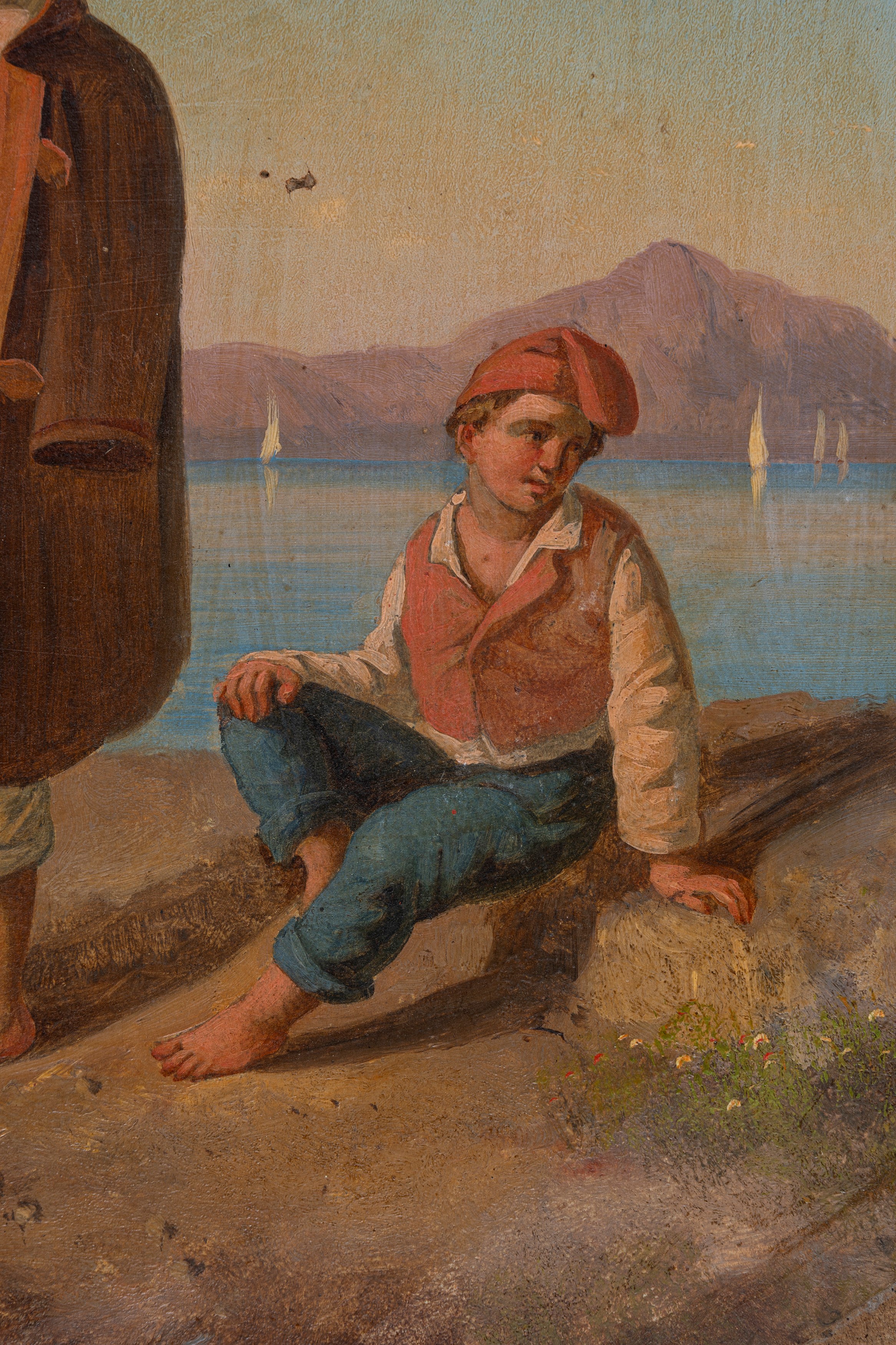 Salvatore Montullo - Costumi popolari napoletani con Pescatori e Pastore con nipotino (coppia di ...