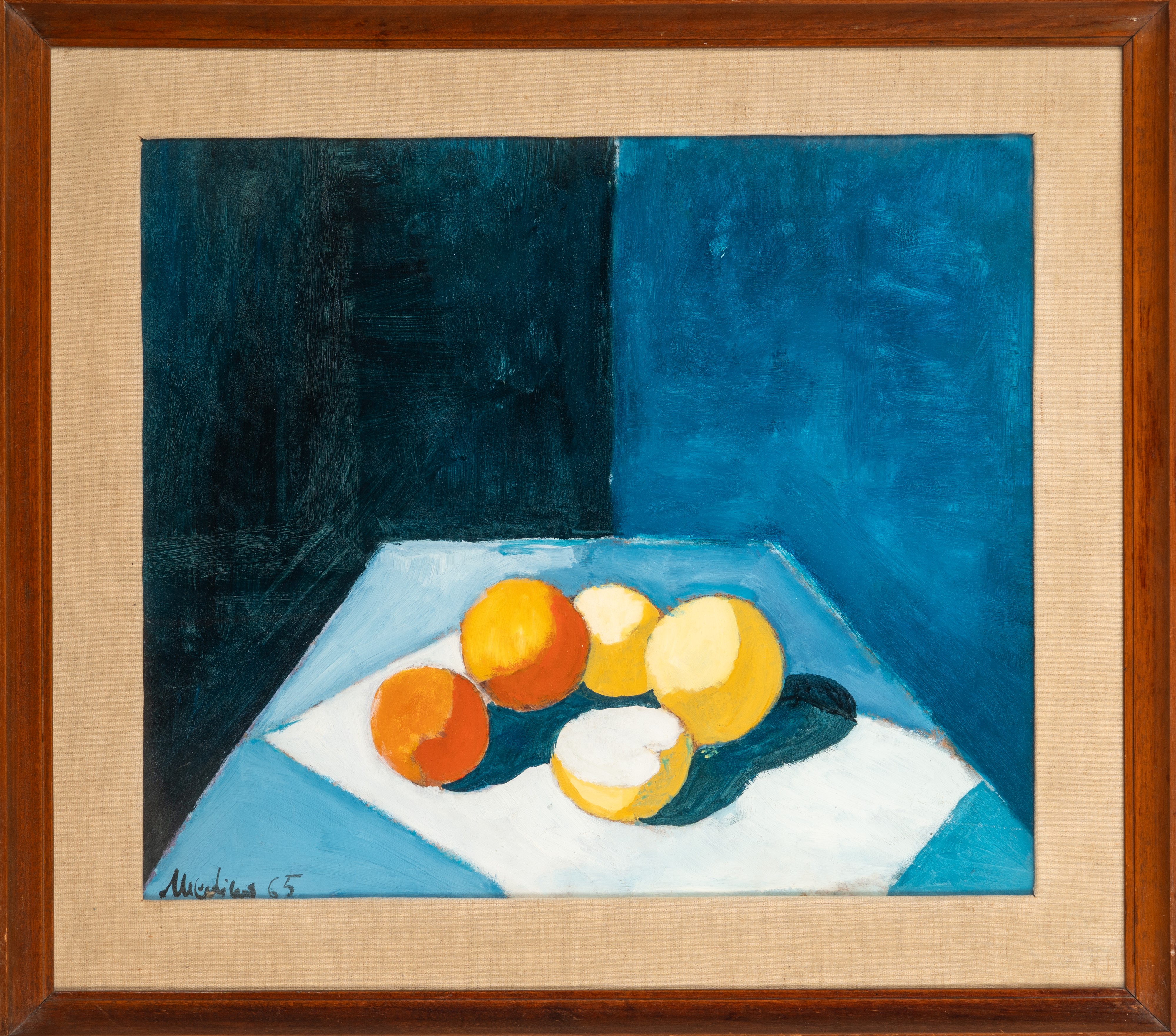 Scuola del Secolo XX - Natura morta, olio su compensato (1965)