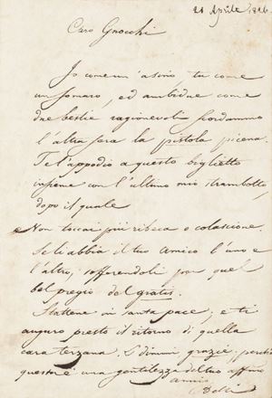 Belli, Gioacchino - Lettera