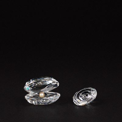 Ostrica con perla “Aquatic Worlds” e conchiglia “Renewal gift”, in cristallo