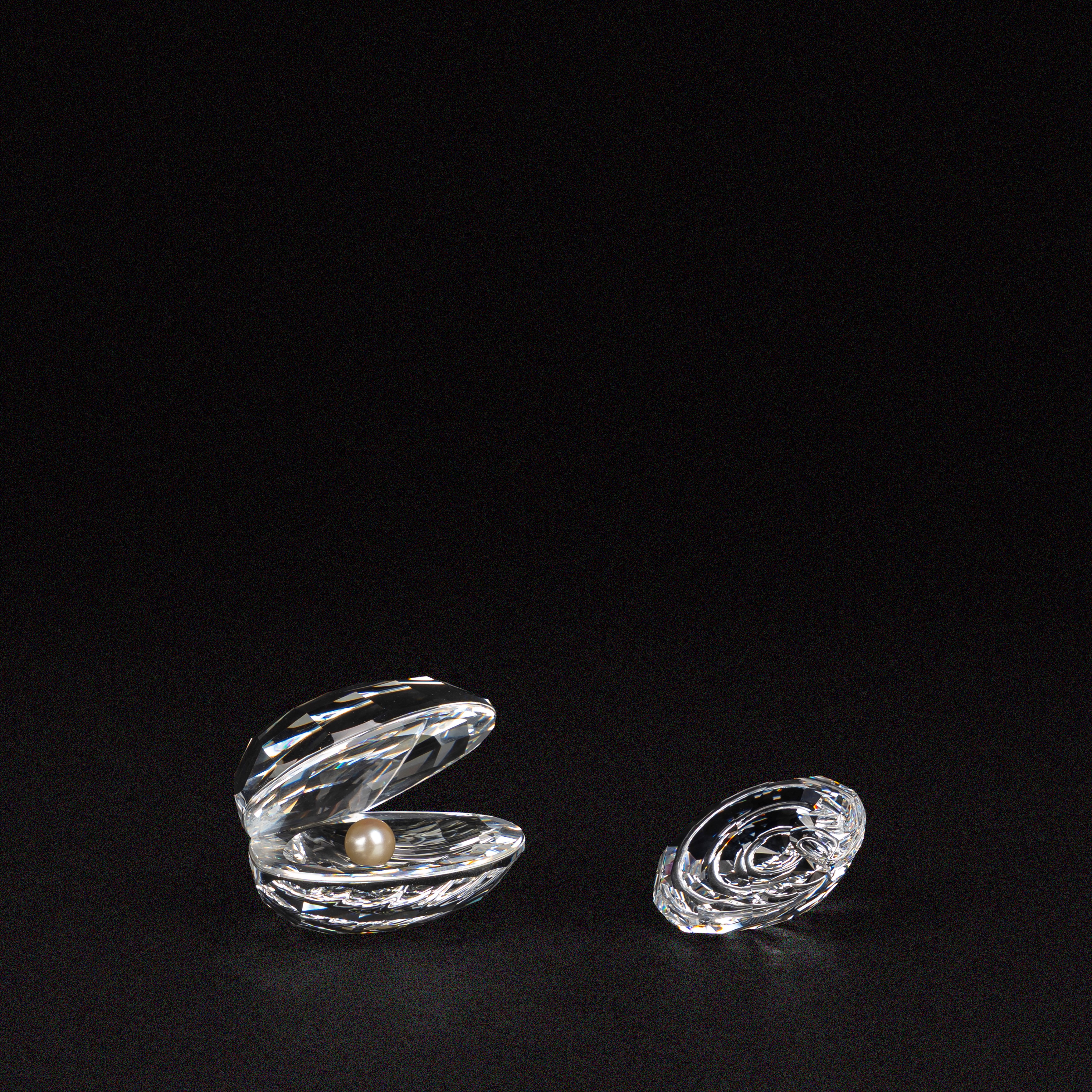 Swarovski - Ostrica con perla “Aquatic Worlds” e conchiglia “Renewal gift”, in cristallo