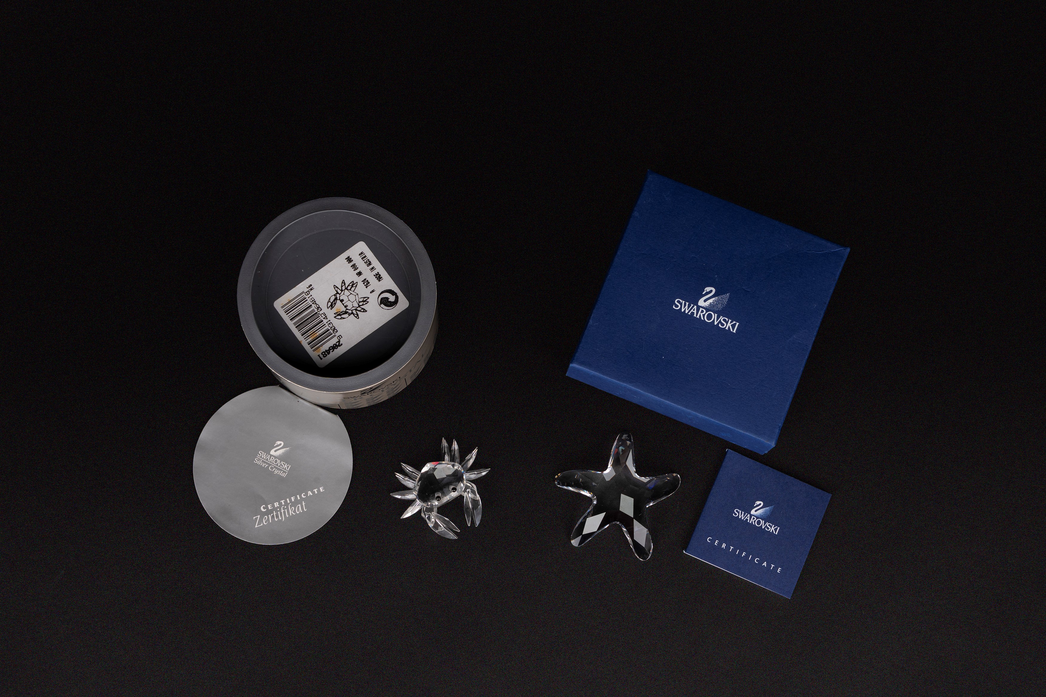 Swarovski - Granchio e stella marina in cristallo