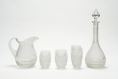 Servizio di bicchieri e bottiglie, cristallo di Boemia