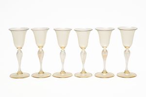 Set of six Murano glasses