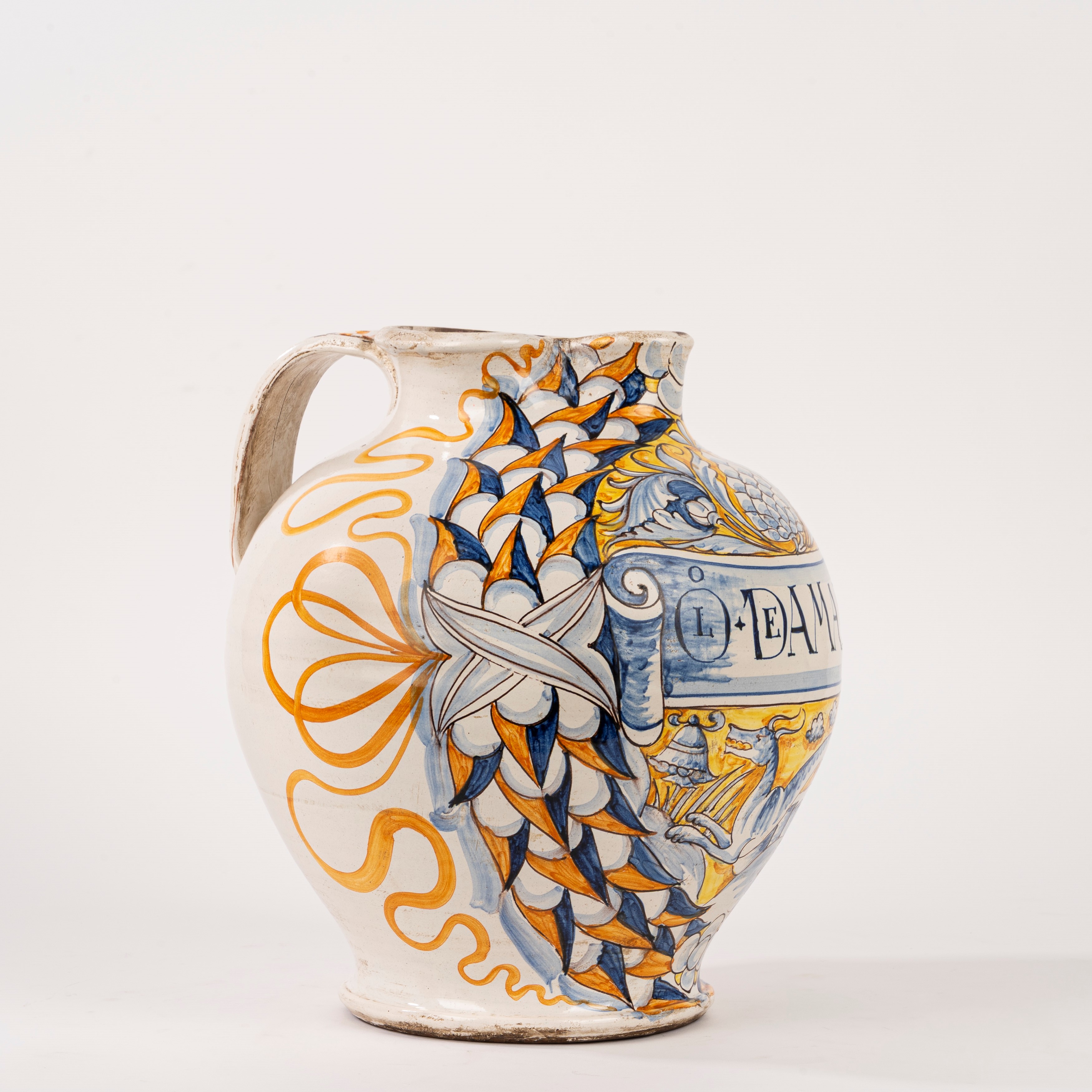 Grande orcio in maiolica policroma