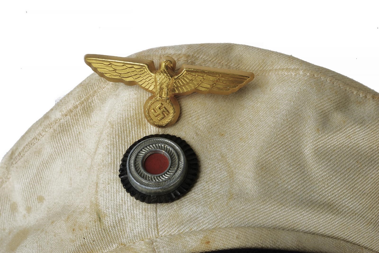 Militaria tedesca, Berretto da truppa di marina (Kriegsmarine) in panno bianco, 1933-1945