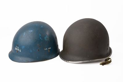 Elmetto M1, coppo in metallo e finiture tessili (USS “IOWA”), secondo quarto del XX secolo
