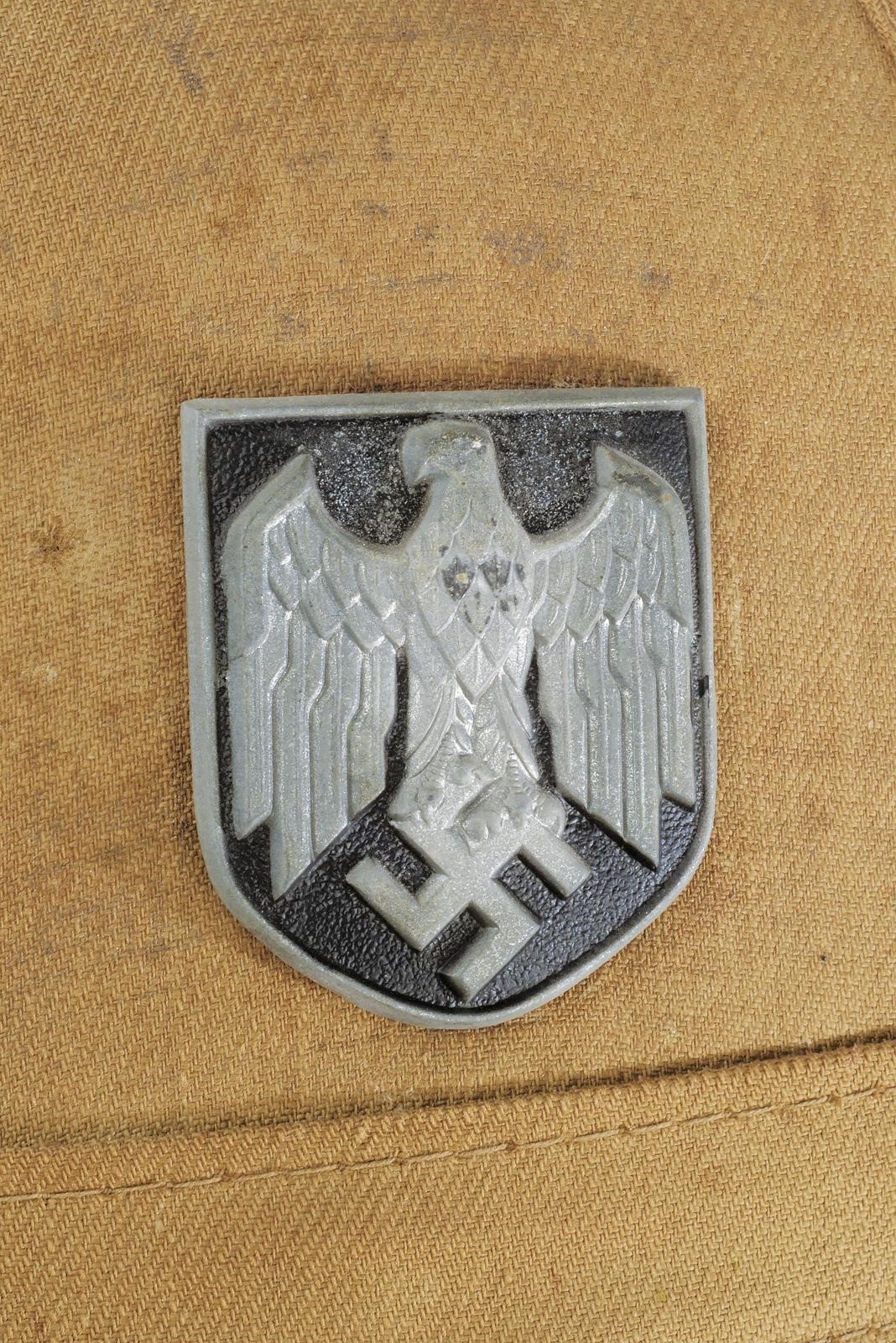 Casco coloniale tedesco, rivestito in lino e soggolo, 1933-1945