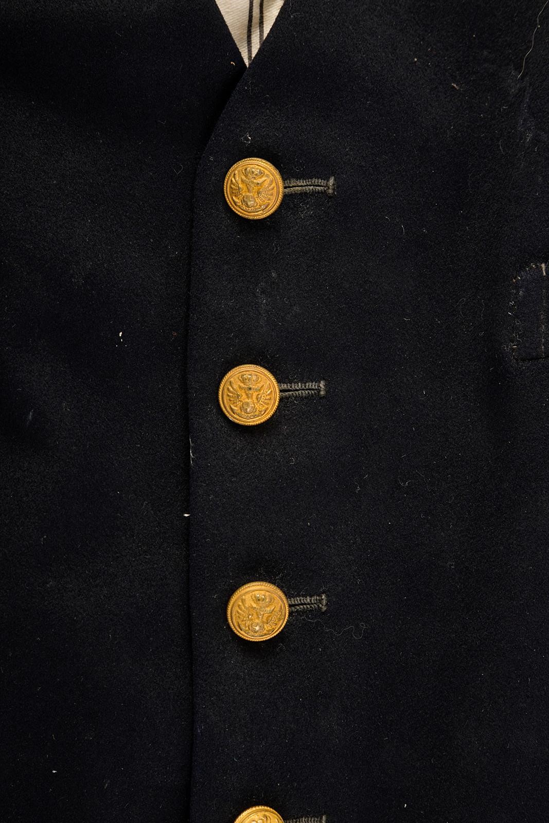 Panciotto della Regia Marina, panno blu con bottoni, Prima metà del XX secolo