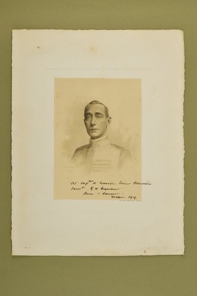 Ritratto fotografico, Duca di Savoia con dedica ad Enrico Accorretti, 1927