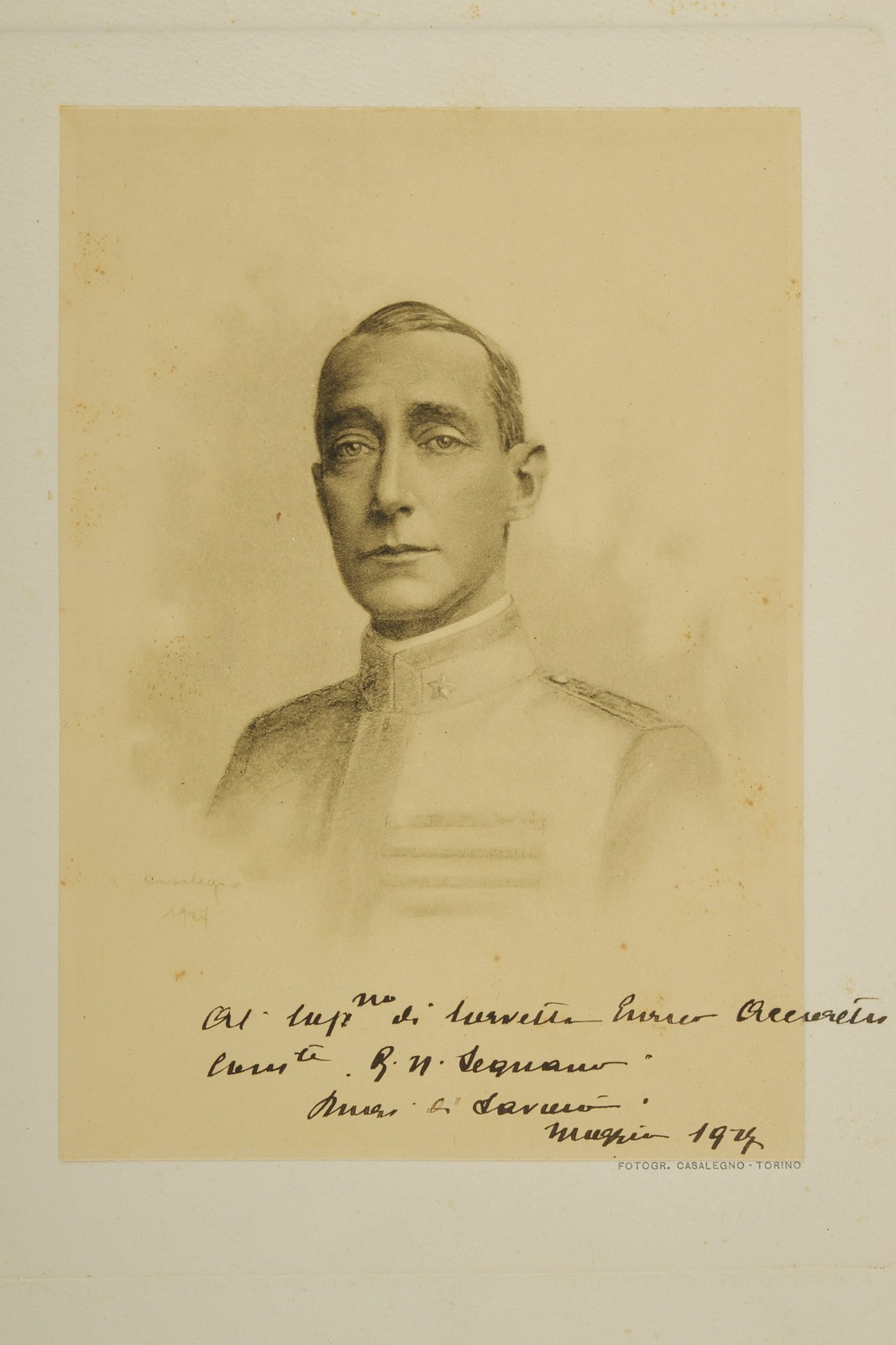 Ritratto fotografico, Duca di Savoia con dedica ad Enrico Accorretti, 1927