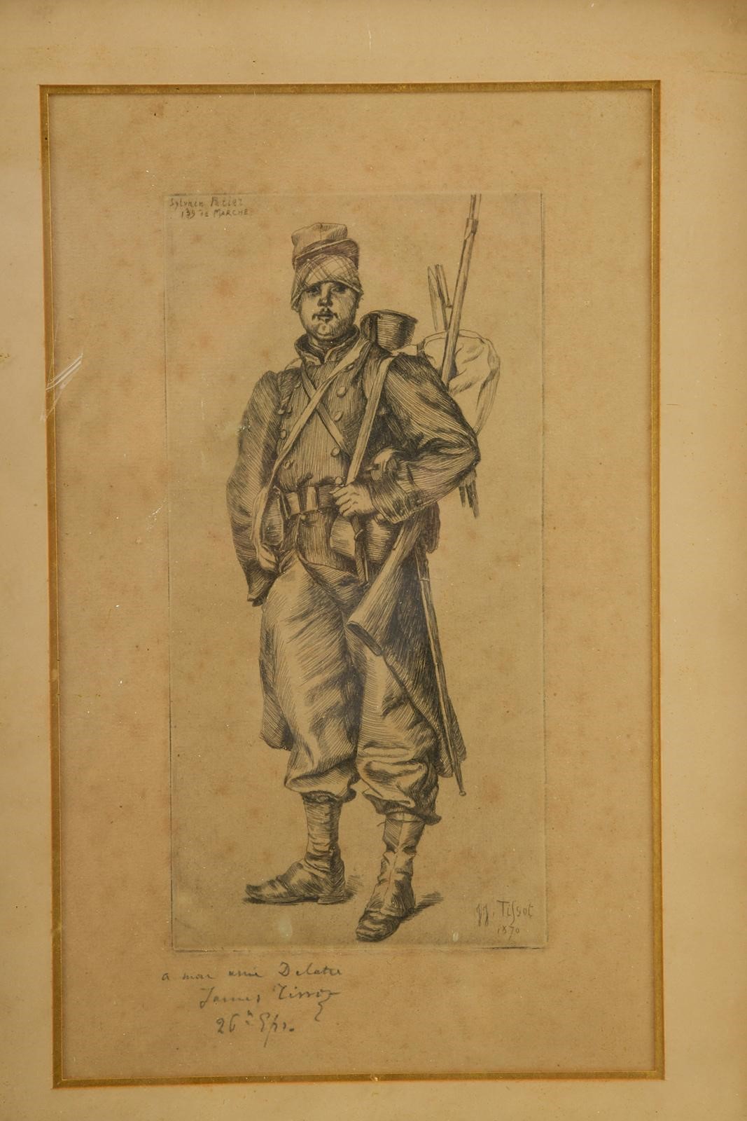 Due carboncini con figure di soldati, fine XIX secolo