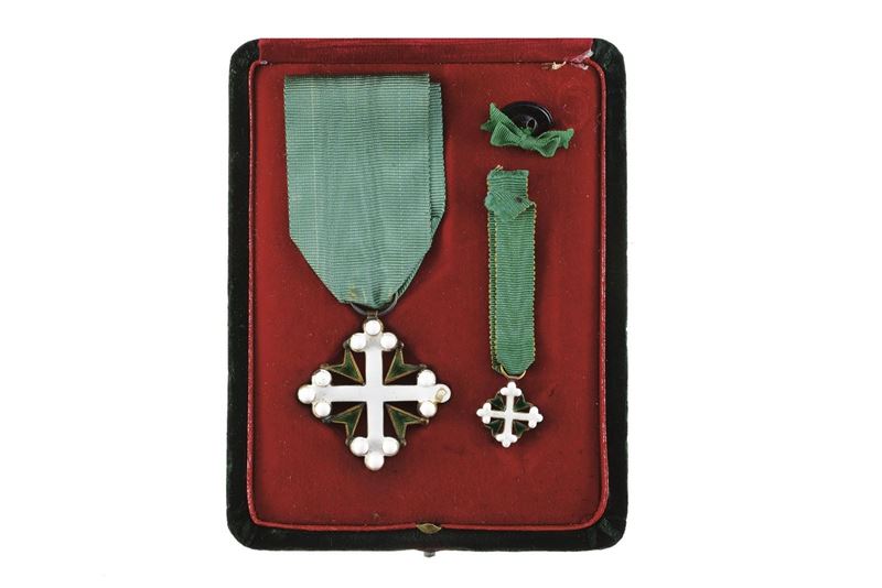 Ordine dei Santi Maurizio e Lazzaro, regno d’Italia, croce da cavaliere con nastro (prima quarto ...