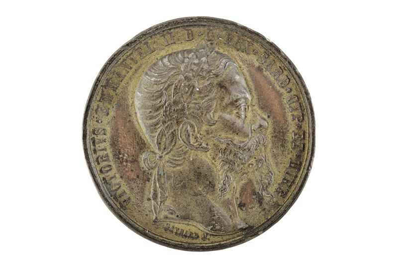 Vittorio Emanuele II, Alleanza Franco-Sarda (medaglia in bronzo, diametro 50 mm)