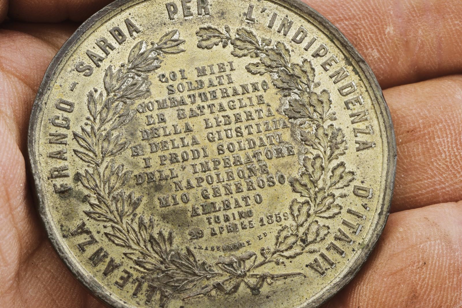 Vittorio Emanuele II, Alleanza Franco-Sarda (medaglia in bronzo, diametro 50 mm)