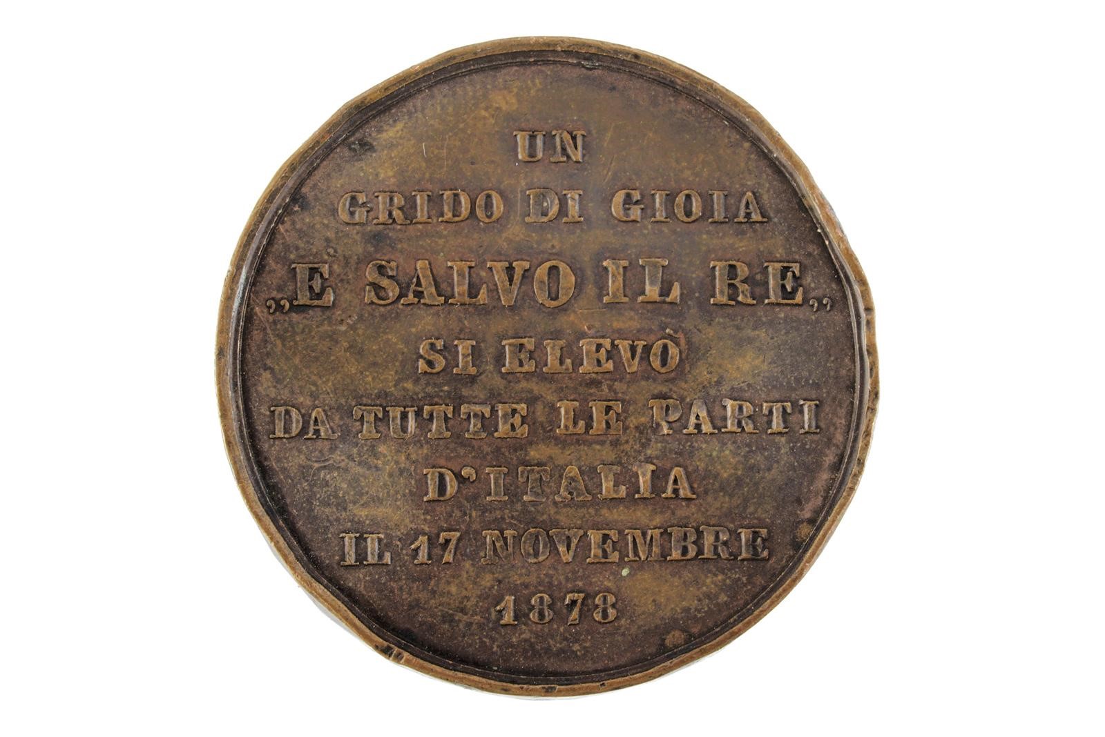 Regno d’Italia, Due medaglie commemorative per Umberto I (1878-1900) — bronzo, diametro 59 mm