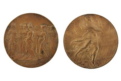 Medaglie commemorative di tiro a segno, bronzo o rame