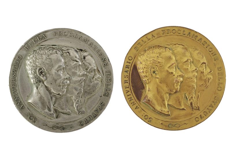 Regno d'Italia, Anniversario della proclamazione dello Statuto—Esposizione Generale Italiana, due...