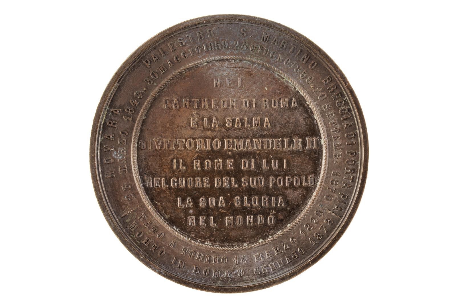 Vittorio Emanuele II, Salma al Pantheon (medaglia commemorativa, bronzo, 1878)