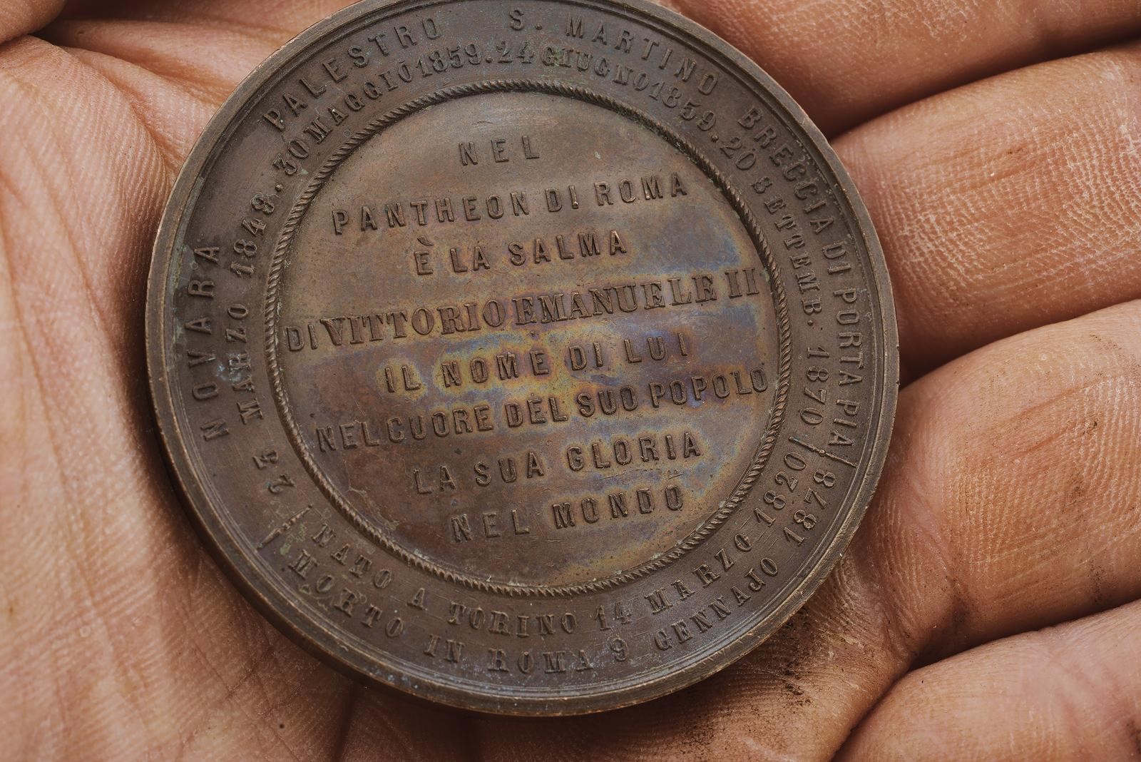 Vittorio Emanuele II, Salma al Pantheon (medaglia commemorativa, bronzo, 1878)