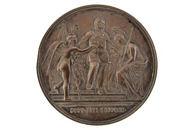 Vittorio Emanuele II (1849-1878), Traslazione della Capitale a Roma, medaglia in bronzo (1871), d...