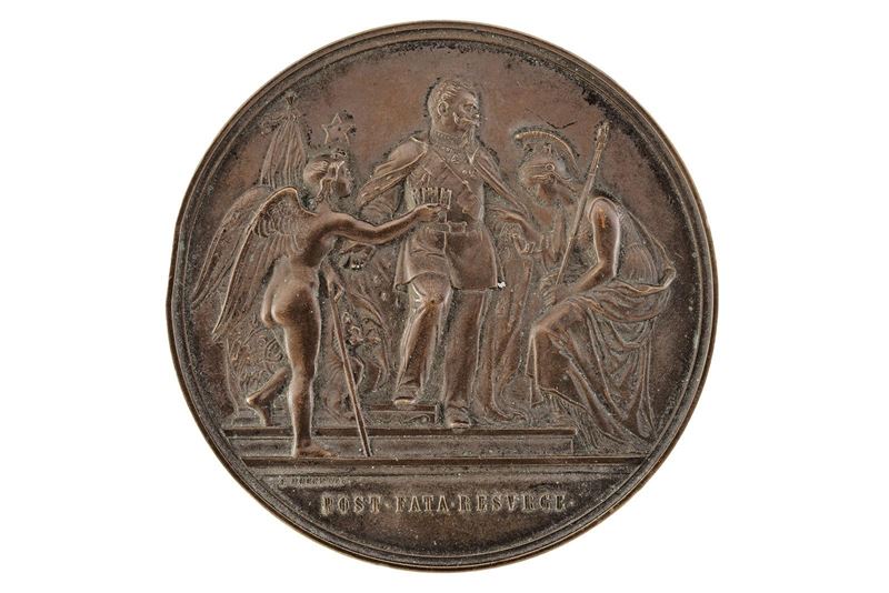 Vittorio Emanuele II (1849-1878), Traslazione della Capitale a Roma, medaglia in bronzo (1871), d...